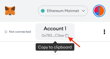 your ethereum address in metamask account