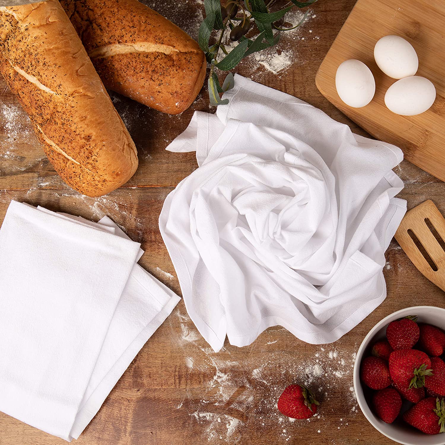 Flour Sack Dish Towels, Kitchen Towels 100% Cotton- White- Each Towel –  Nature Is Gift