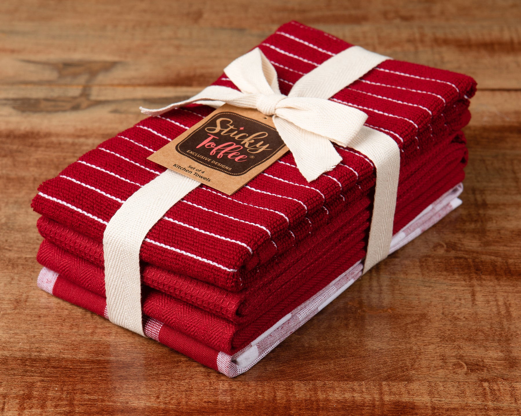 13×13 Waffle Weave Dish Cloth - Bright Red