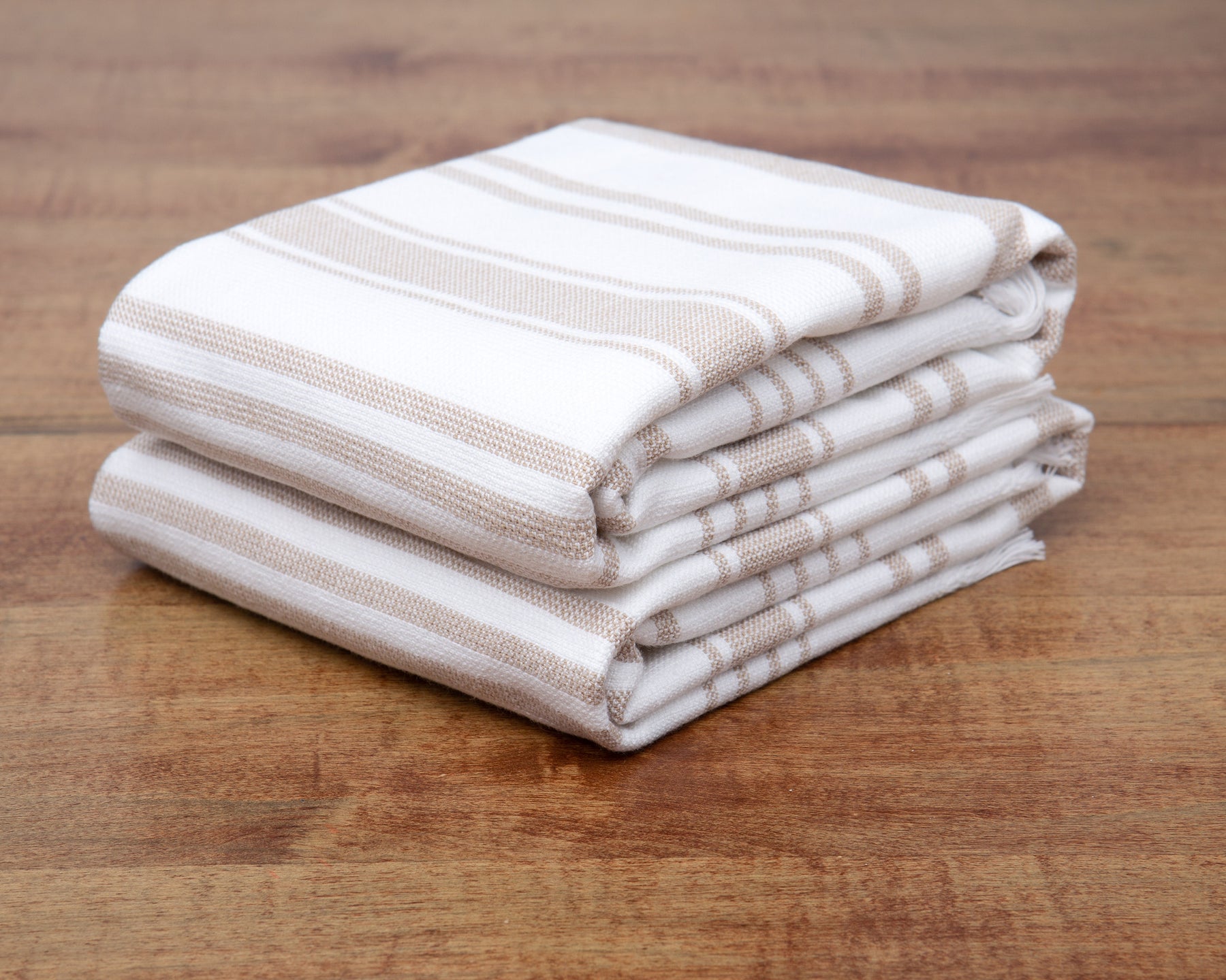 Sticky Toffee Flour Sack Kitchen Towels 100% Cotton Tan, Set of 6, 28 in x  29 in