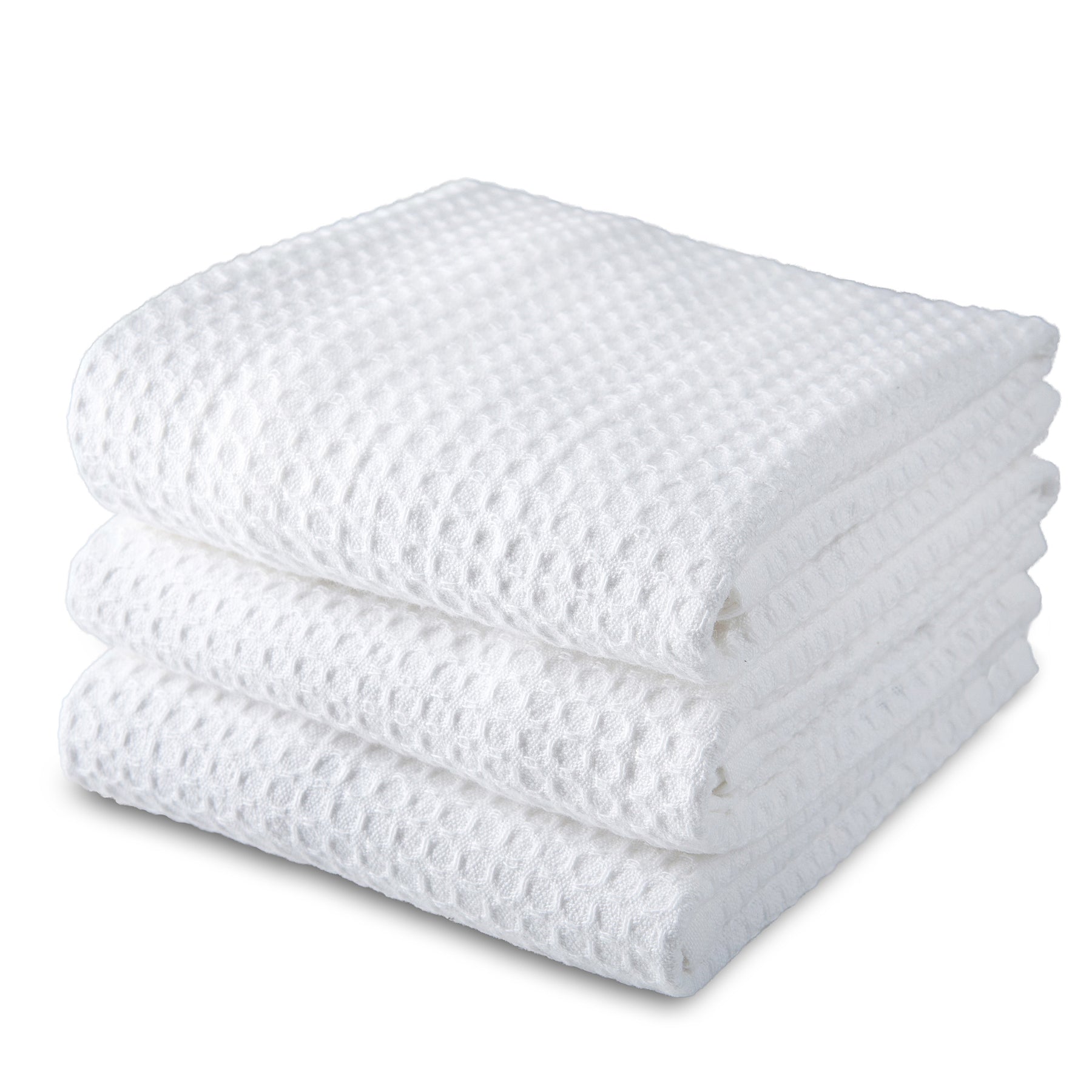 Natural Cotton Waffle Weave Dish Cloths | Set of 3