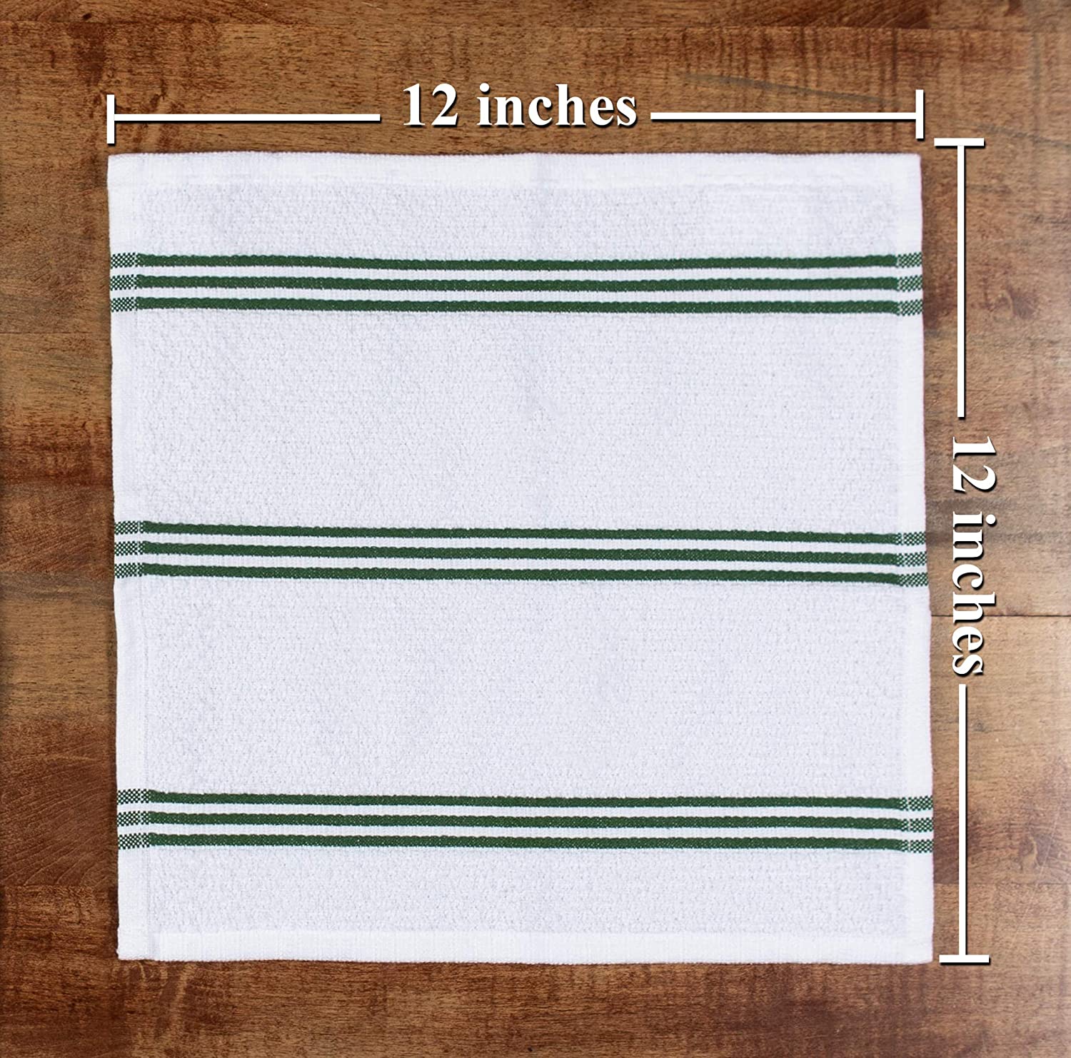 J&M Green Ribbed Terry Dishtowel Dishcloth Set/8 in the Kitchen