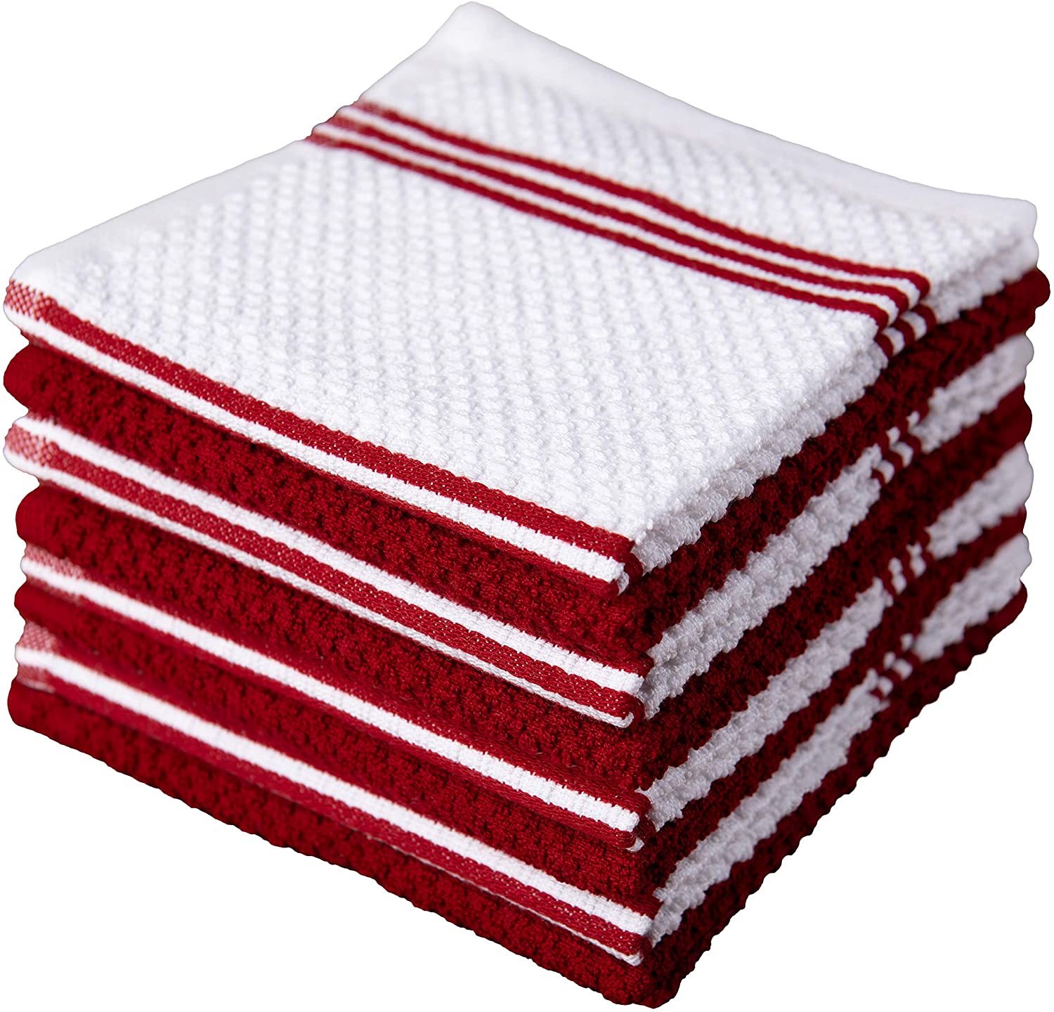 Stripe Multicolor Waffle Dish Towel, Size: 30x30