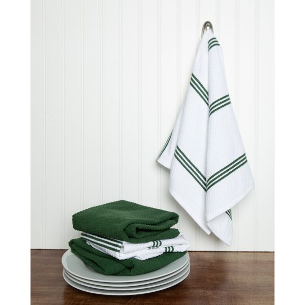 Ambrosia Kitchen Set, Includes Kitchen Towel Dish Cloth Pot Holder Hunter  Green