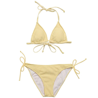 Good Vibes Triangle Shirred Bikini