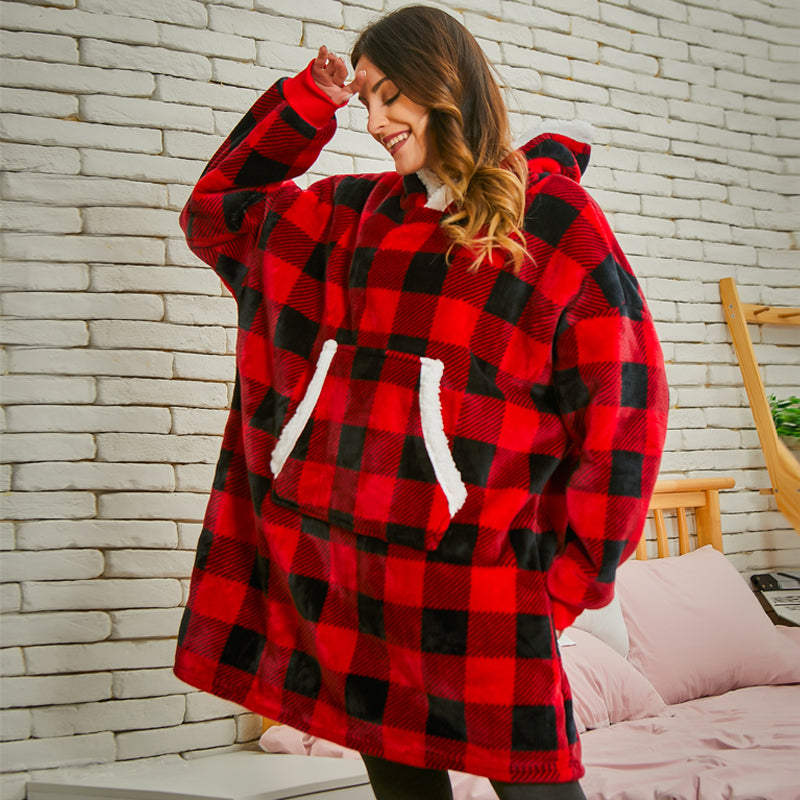 Oversized Hoodie Blanket, Sherpa & Fleece Wearable Blanket Hoodies for  Women Men