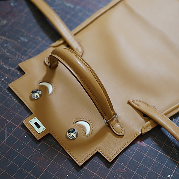 Top Grain Leather Birkin Bag DIY Kit - Birkin Inspired Bag Wheat - Large
