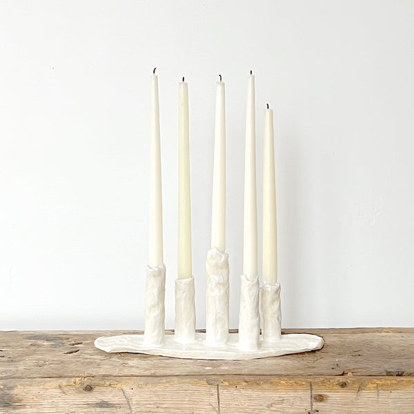 CANDLE HOLDER WITH HANDLE – Elise Dufour Ceramist