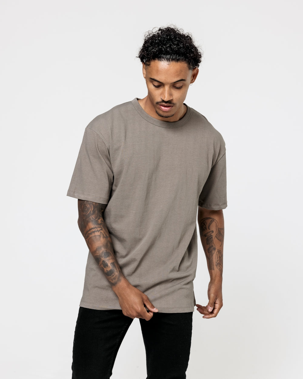 Blank Essential Oversized T-Shirt - Olive - Nimes