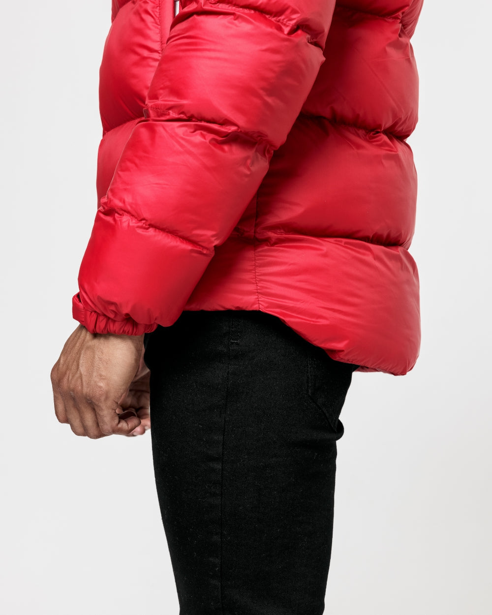 Contrast Puffer Jacket - Red - Nimes