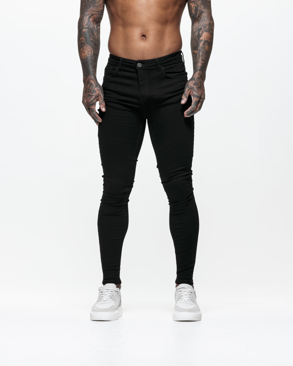 Skinny Spray On Jeans Black Non-Ripped - Nimes