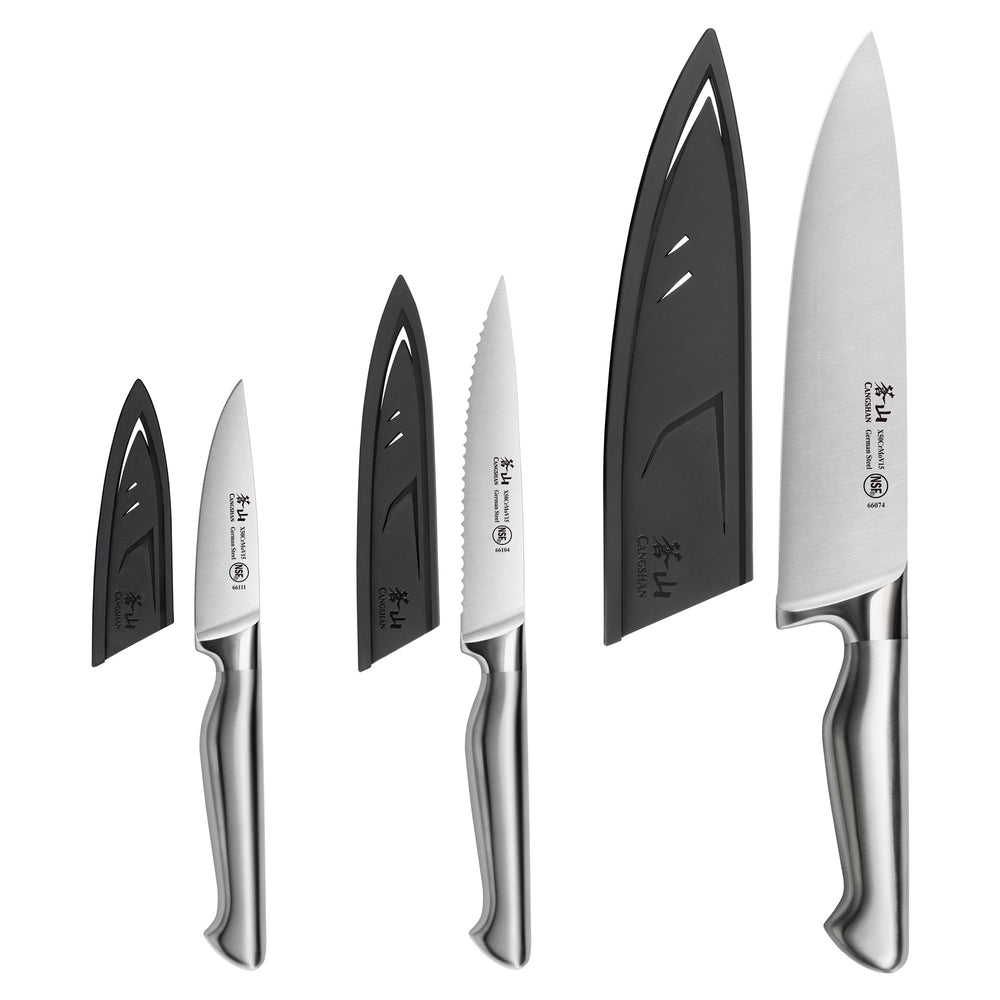 McCook Steak Knives, MC59 Steak Knives Set of 6 - Full Tang Serrated Steak  Knives Stainless Steel Steak Knife Set Sharp Knife for Cutting Meat