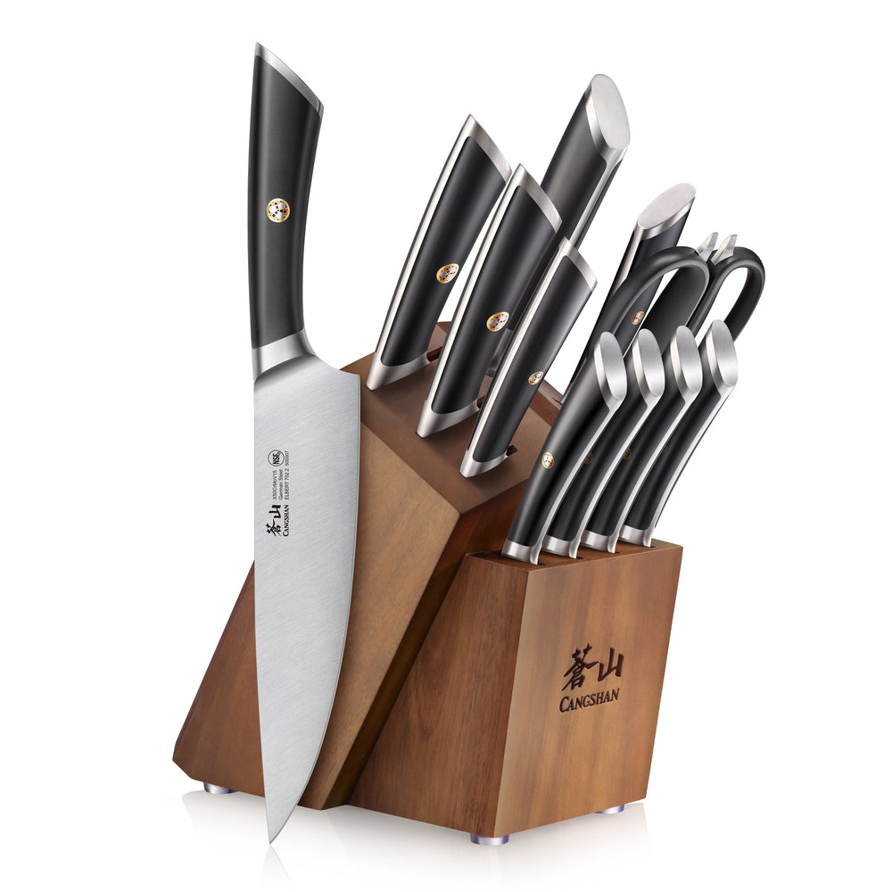 Cangshan German Steel 6-Piece BBQ Knife Set, Black Cut Resistant Bag & Sheaths