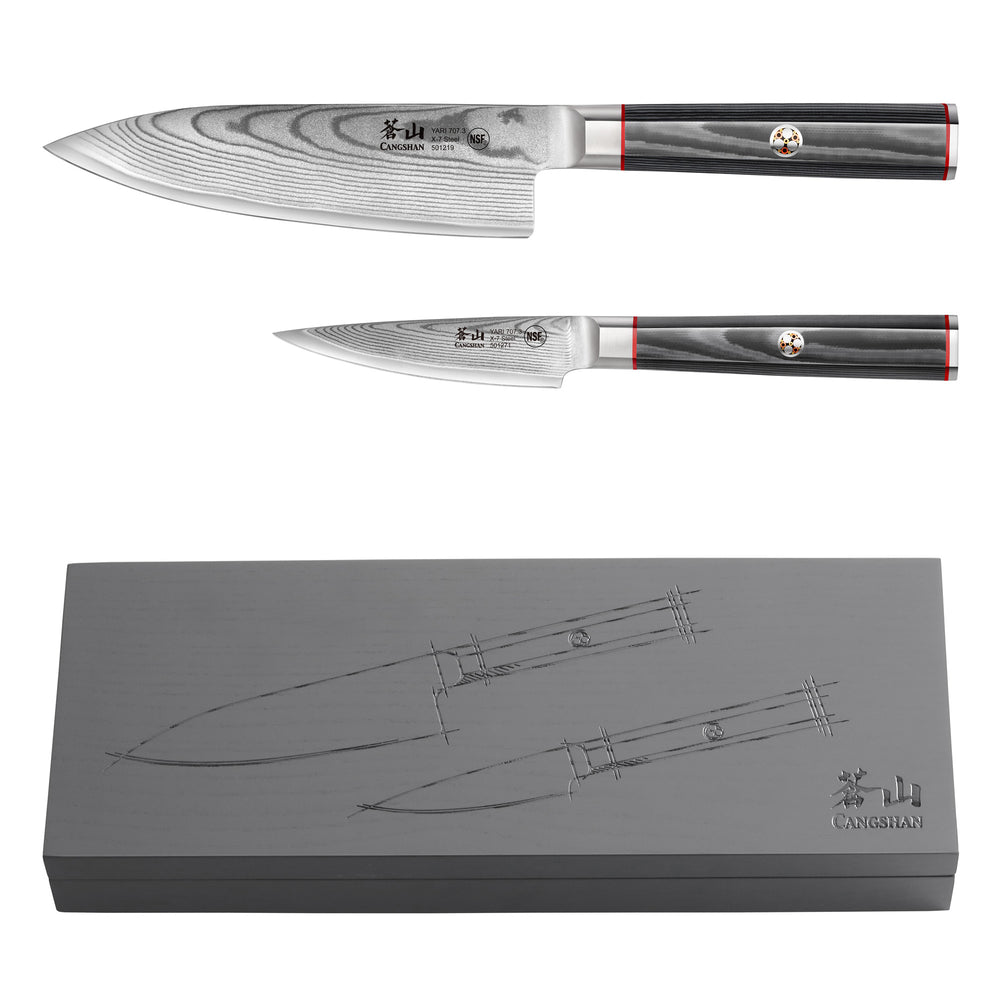 Cangshan Yari 3-Piece Starter Knife Set, Ash Box