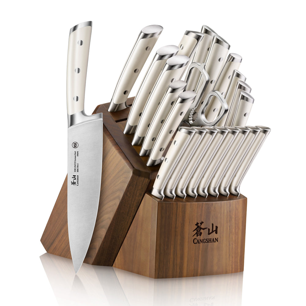 Cangshan 12-piece knife block set - InstaGrandma's Kitchen