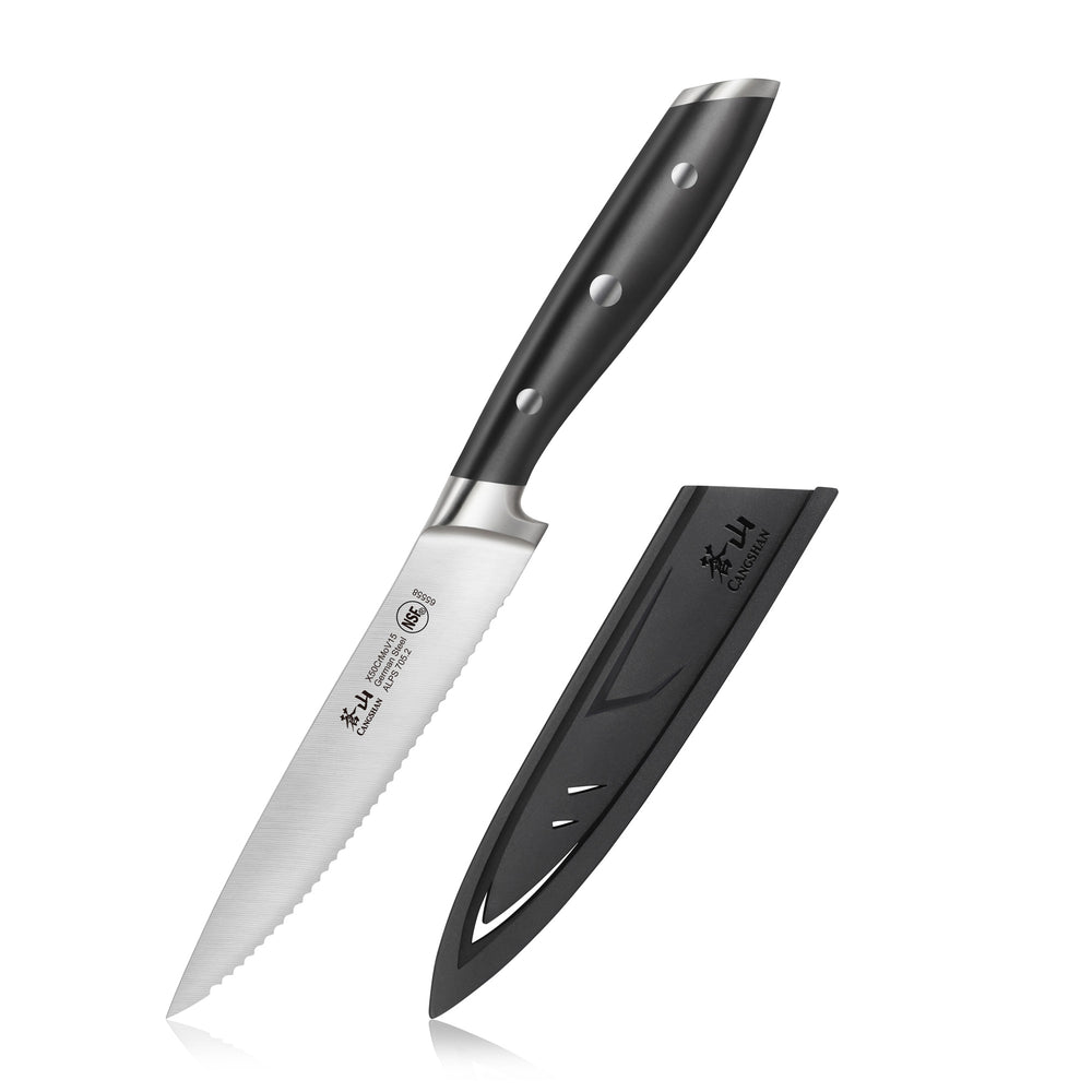 Cangshan NAKA Series X-7 Steel Forged Rocking Chef's Knife with Sheath  (10-Inch)