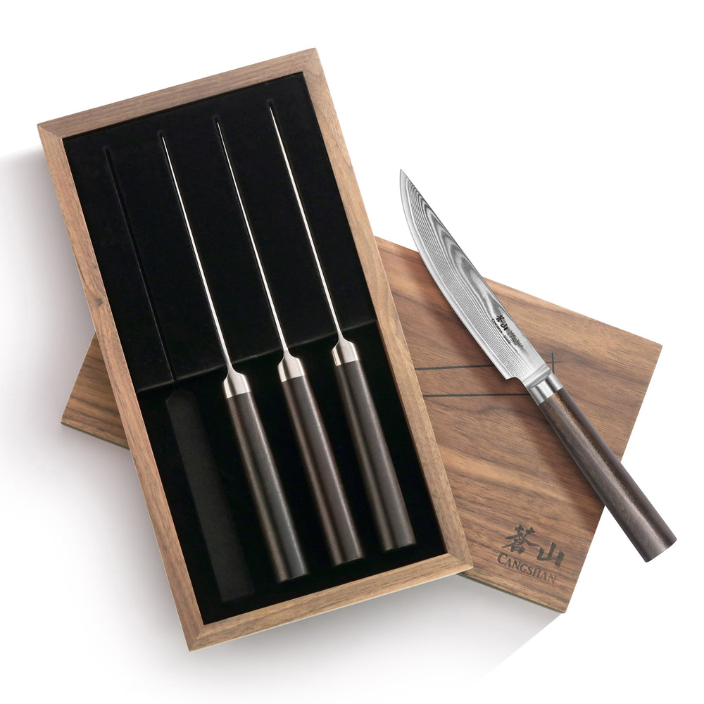 Hanzo - 5 Piece San Mai Kitchen Knife Set – Forged Blade