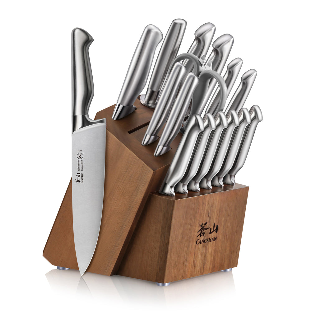 Wanbasion 6 Piece Orange Knife Set with Sheath，Stainless Steel