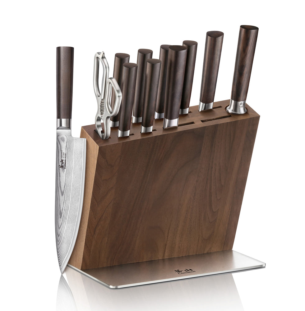 HexClad 6pc Japanese Damascus Steel Knife Set W/ Magnetic Knife Block -  Silver - 127 requests