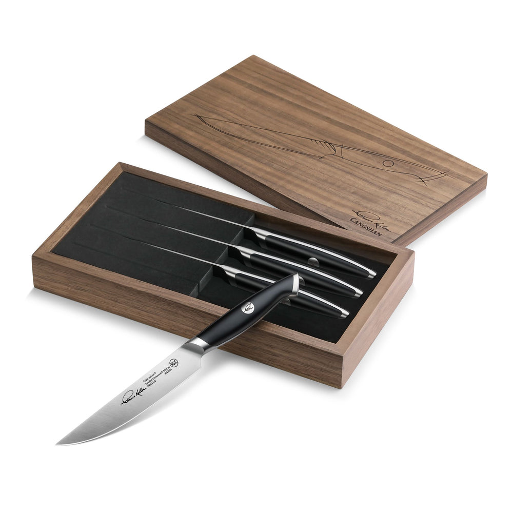 The Dahlia  4-Piece Steak Set – Folded Steel