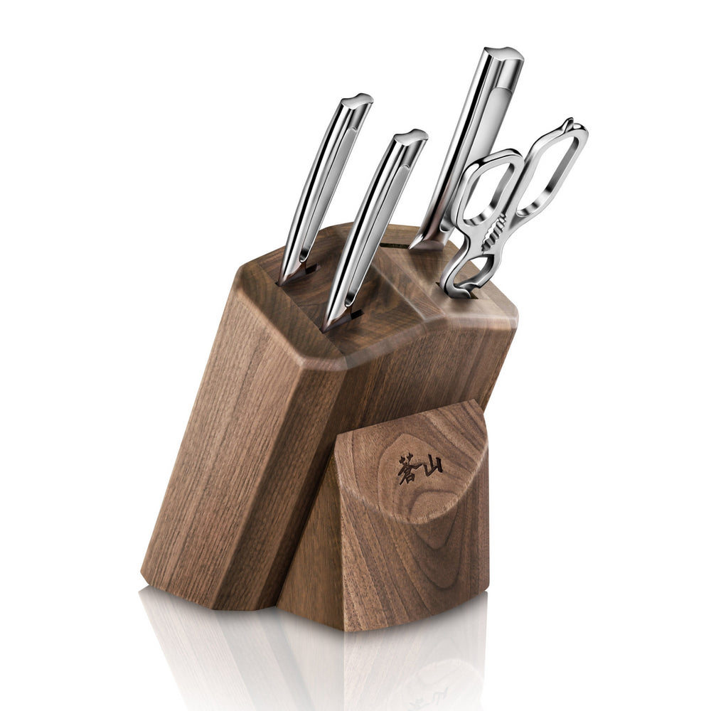 Kitchen Knife Set, German Stainless Steel Knife Block Set, 6 pcs Small  Knife Set with Wooden Block – AICOOK