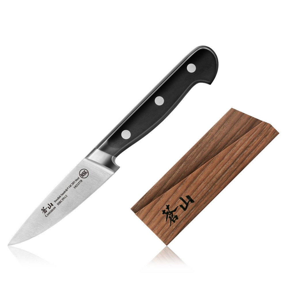 TV2 Series 7-Inch Santoku Knife with Wood Sheath, Forged Swedish 14C28 –  Cangshan Cutlery Company