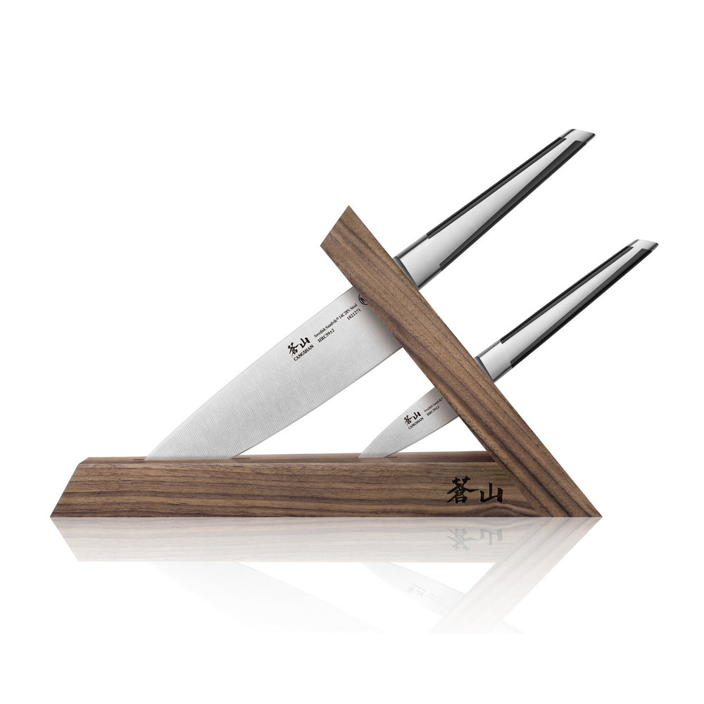 Cangshan Triangle Walnut Knife Block- Two Slots (Block Only