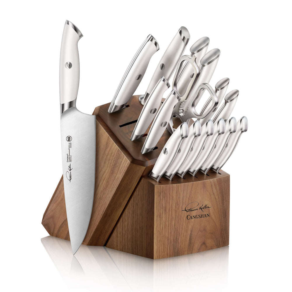 TAIMASI Knife set, 23 Pcs Kitchen Knife Set with Block and Sharpener Rod,  High Carbon Stainless
