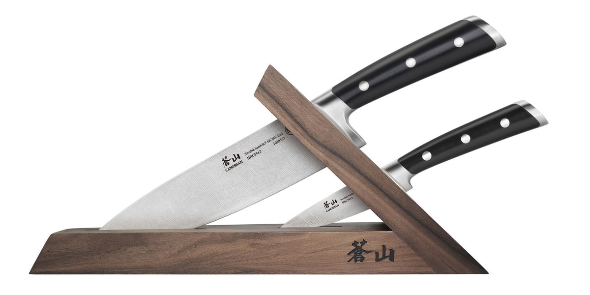 Side profile of the TS Series 2 piece TAI Knife Block Combo.