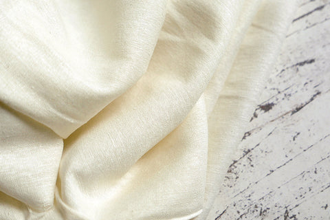 Cream coloured slubby silk fabric