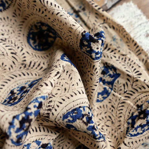 Indian Block Print Fabric in Handloomed 100% Cotton | Cloth House ...