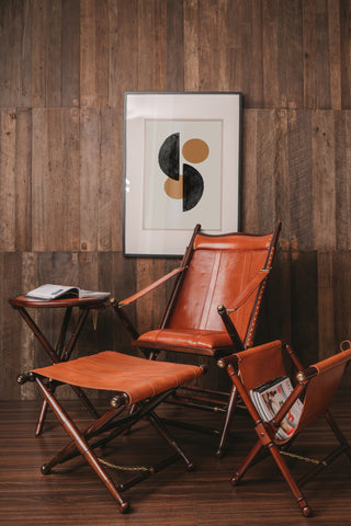 Hunter Safari Leather Armchair - Full Grain Leather Armchair - Larkwood Furniture