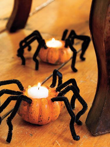 Pumpkin Spider Candles