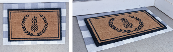 Outdoor front entry with rugs