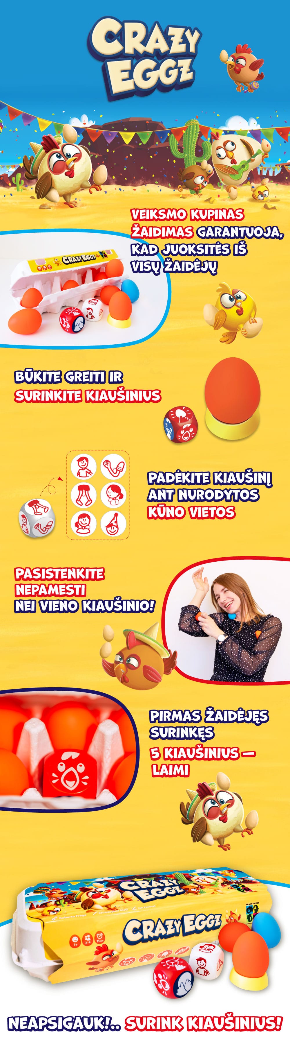 Žaidimas CRAZY EGGZ