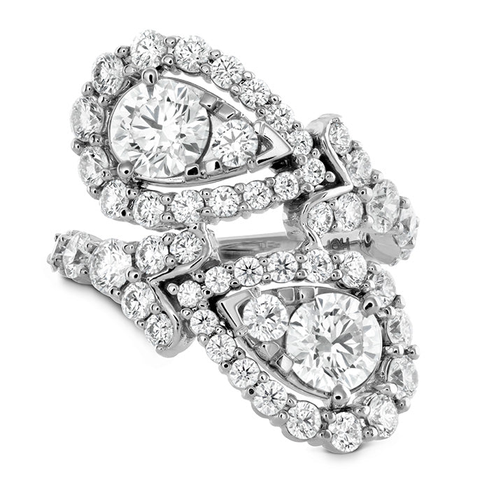 3.8 ctw. Aerial Victorian Bypass Diamond Ring in 18K White Gold – John ...