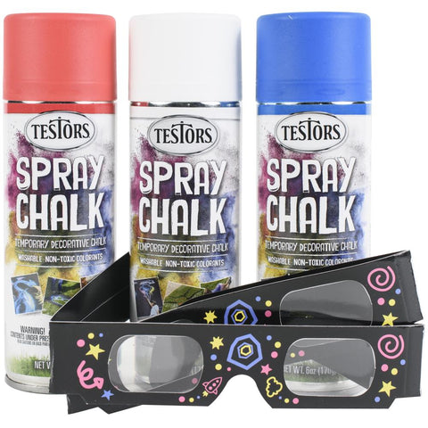 Testors Spray Chalk Set Temporary Decorative Spray Chalk Set - Primary  Colors Kit