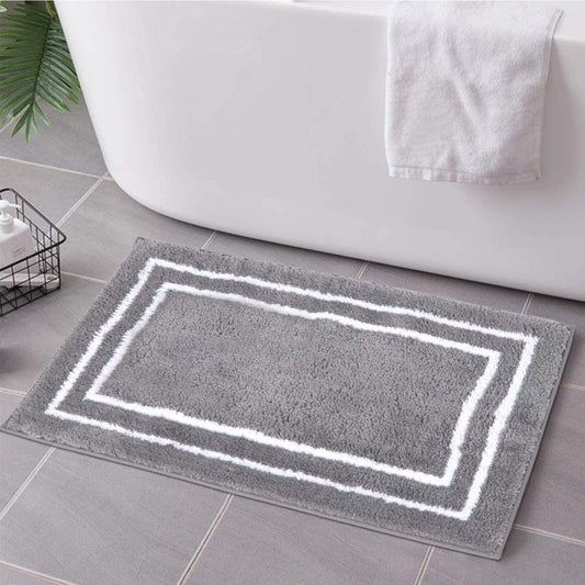  Seavish Luxury White Shag Curved Bath Rug, 18 x 57 inch Non  Slip Microfiber Soft Absorbent Fanned Shower Mats Washable Bathroom Rug  Corner Bath Tub Floor Carpet for Quadrant Shower Stall