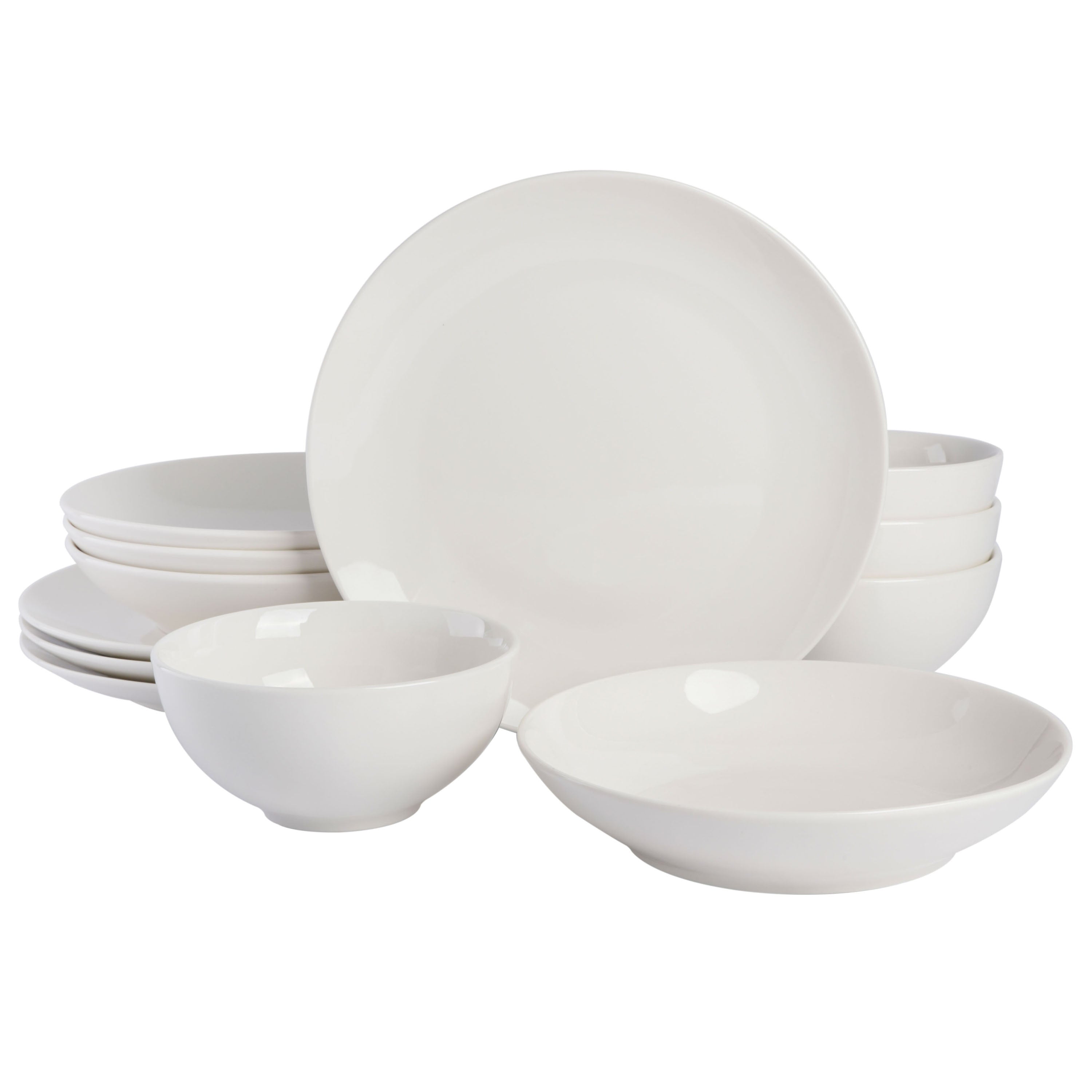 Gibson Home Gracious Dining 16-Piece Double Bowl Porcelain Dinnerware