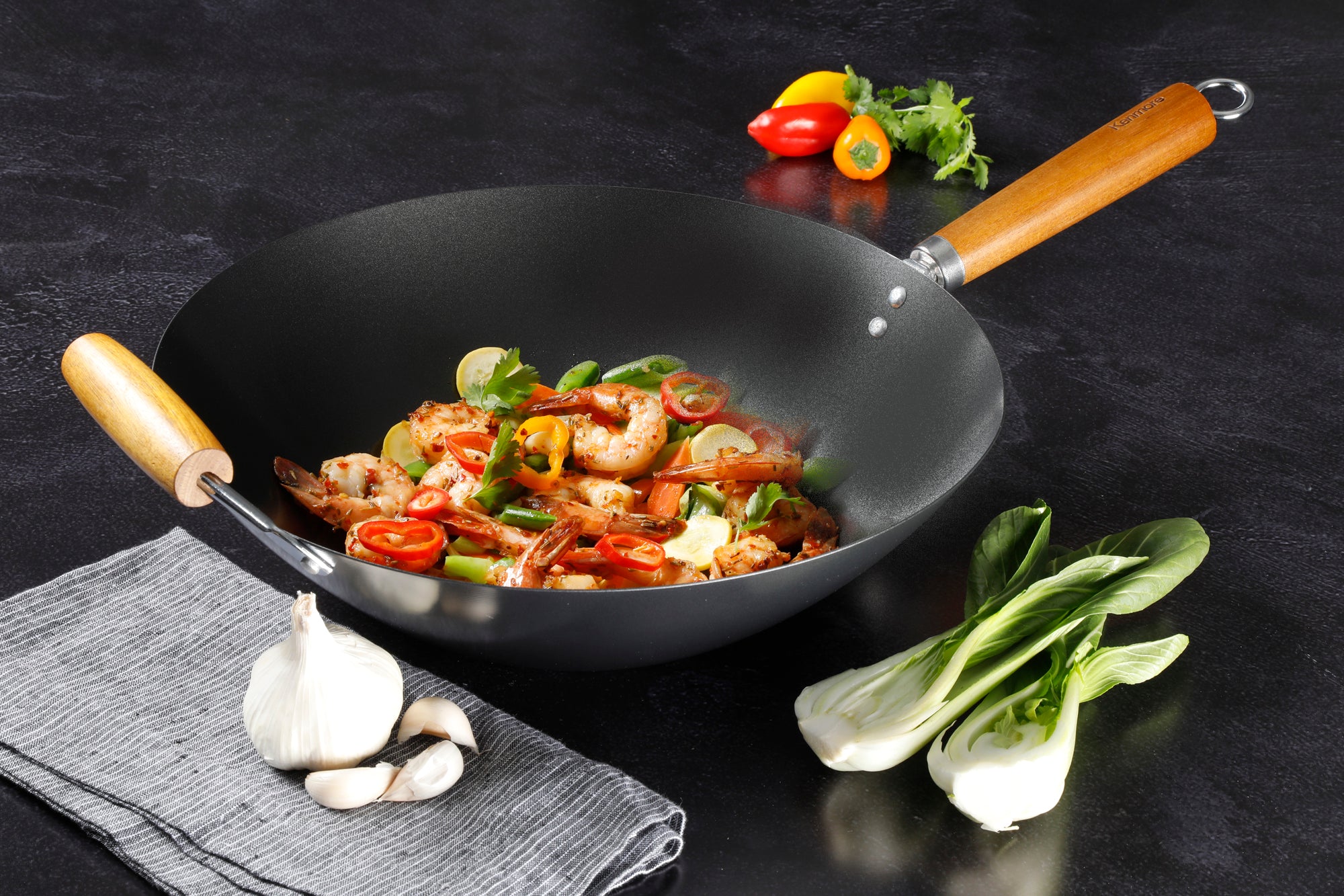 frök All-in-One Platinum Non-Stick Fry Pan Meets Wok with Lid, 11-Inch, Blush & Rose Gold