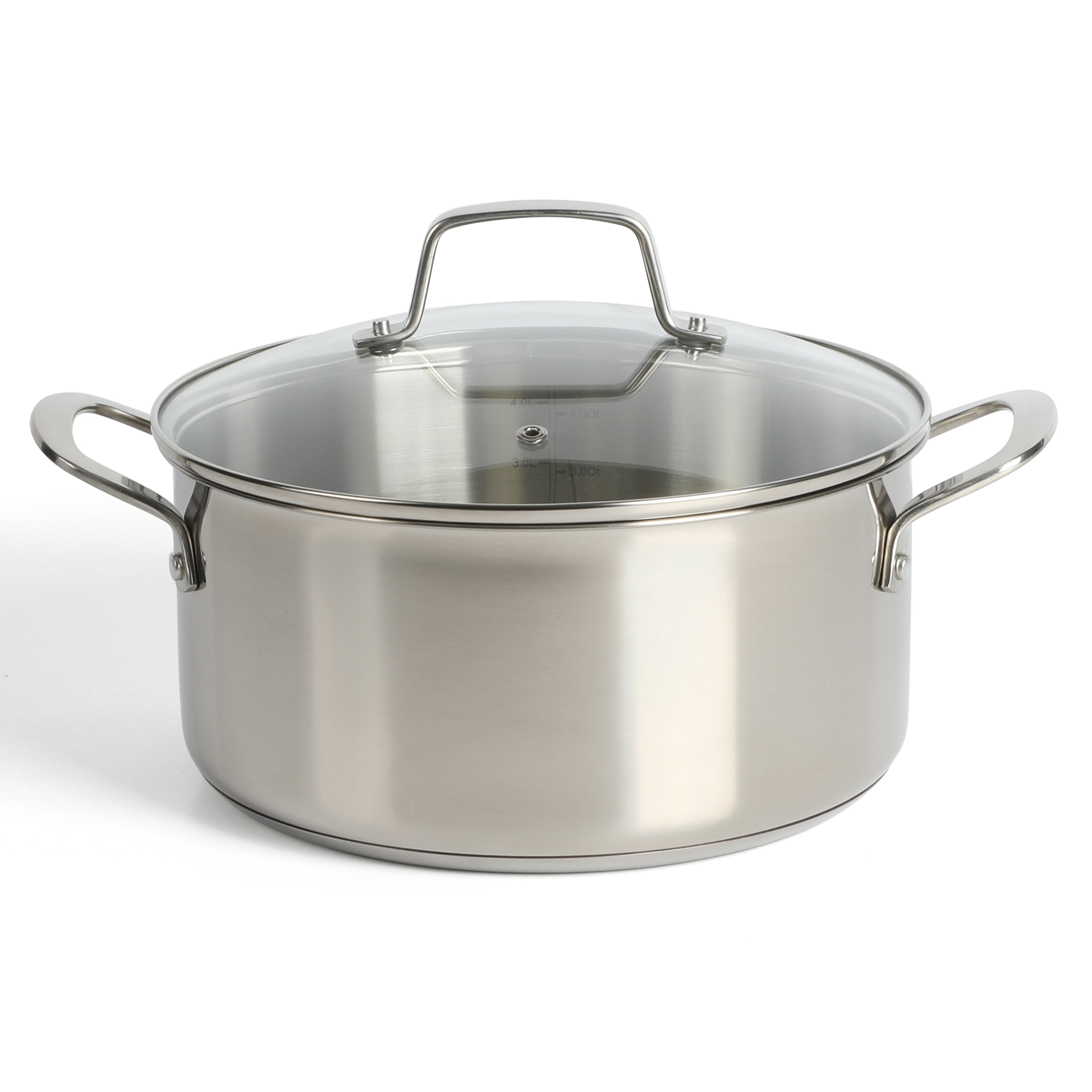 Crestware Sauce Pan w/Cover, 3-1/2 qt, 8 In, SS SSPAN3WC