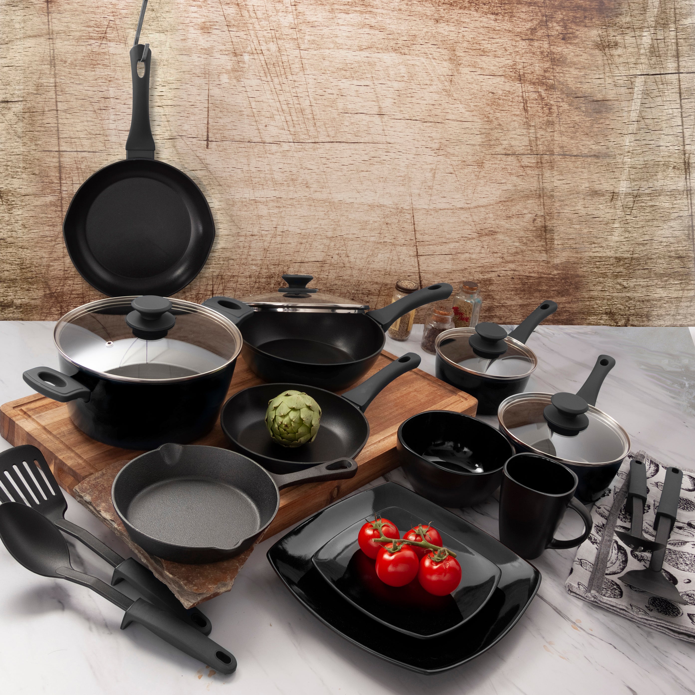 Gibson Home Plaza Cafe 7 Piece Forged Aluminum Cookware Set In Linen :  Target