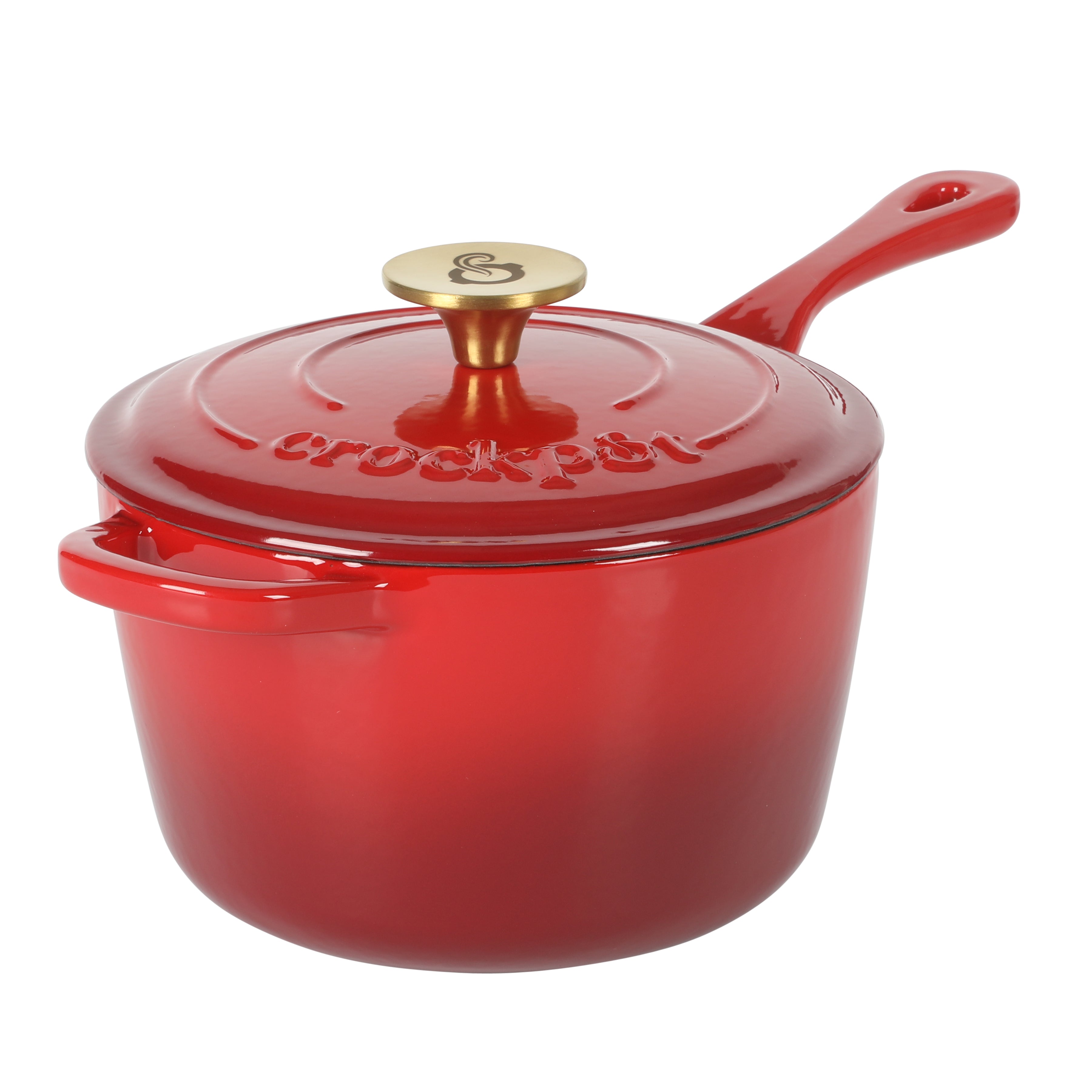 Crock Pot Artisan 7 qt Enameled Cast Iron Oval Dutch Oven in Scarlet Red