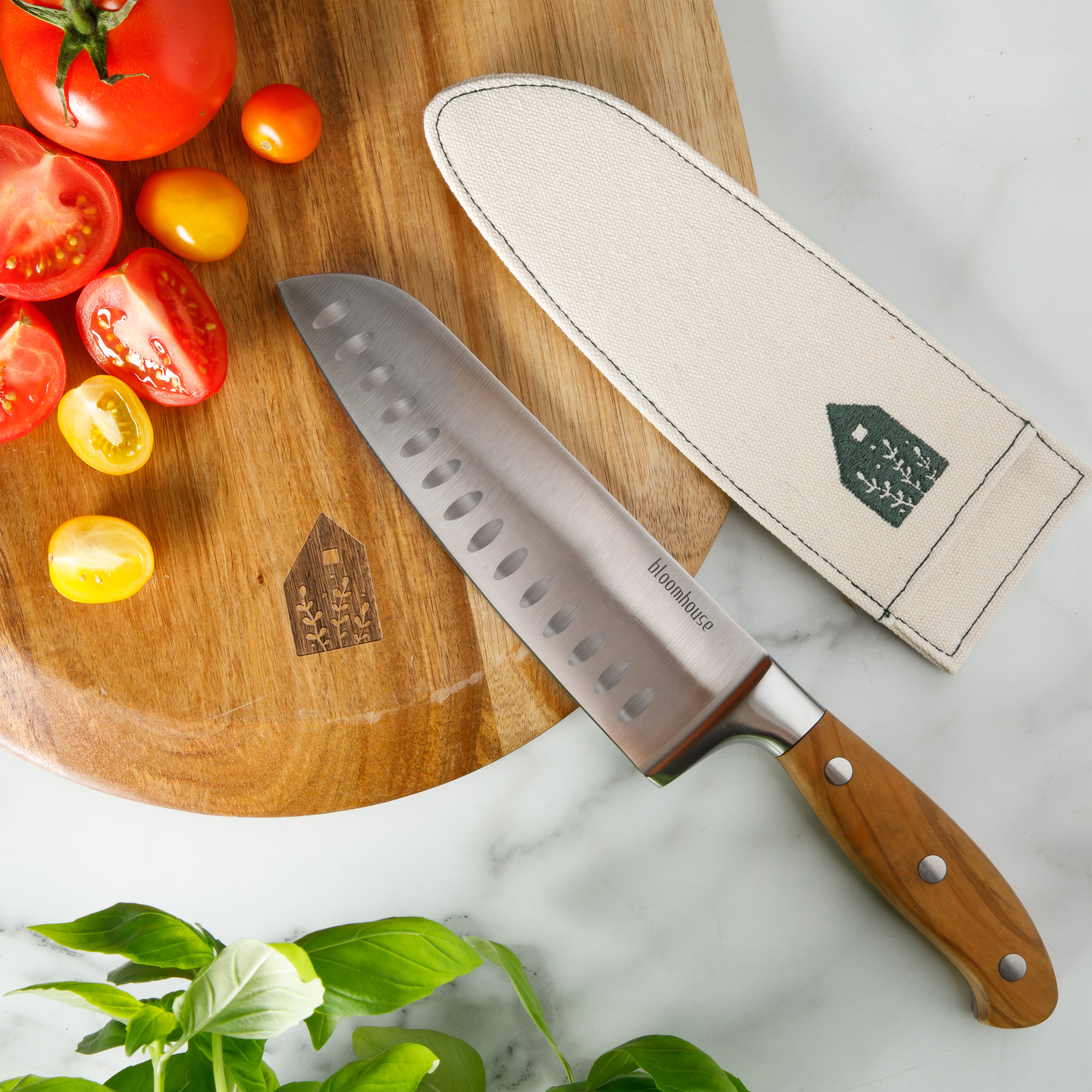 Babish Santoku Knife, Stainless Steel, ABS Handle, 6.5 Inches