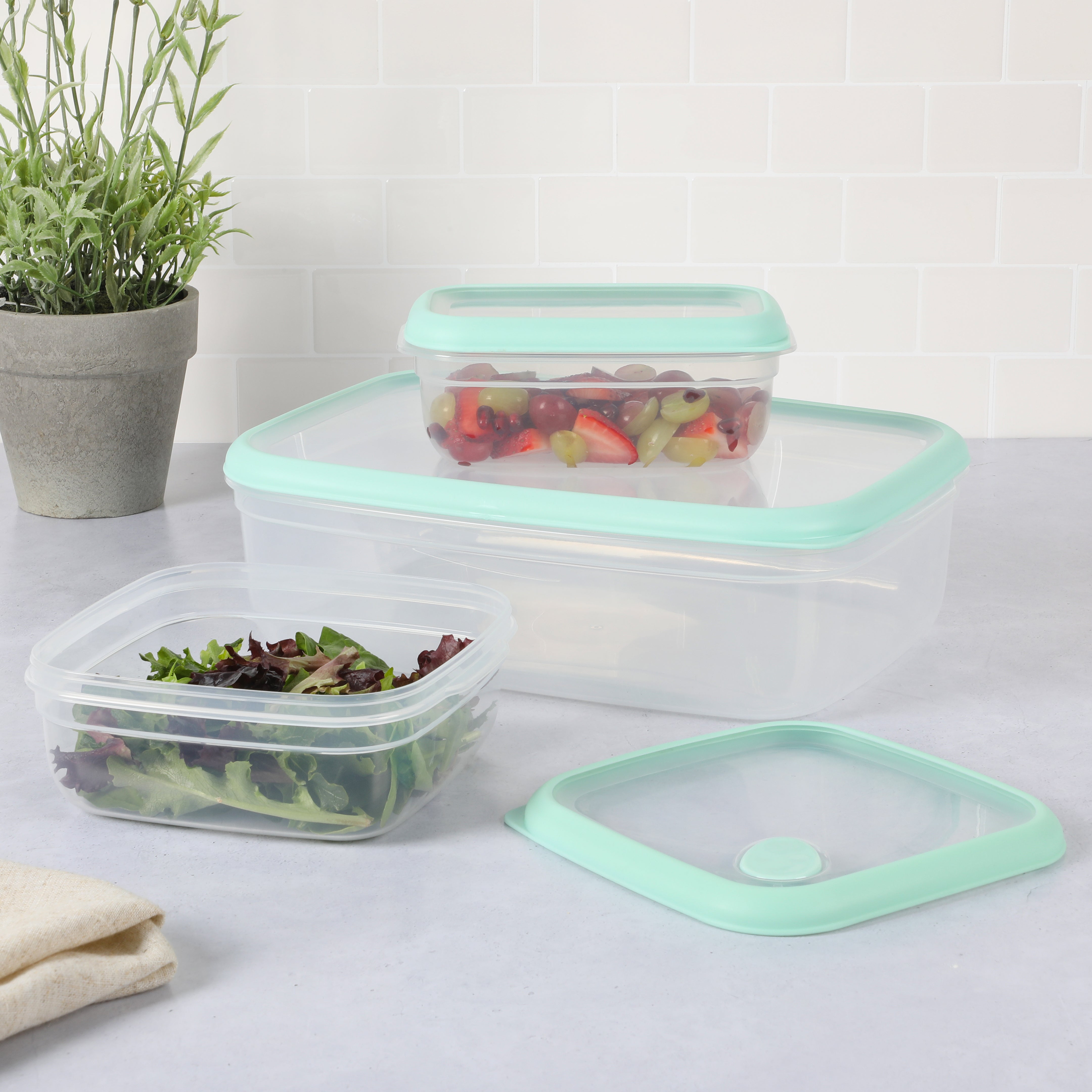 Martha Stewart 6-Pack Multisize Glass Bpa-free Reusable Food