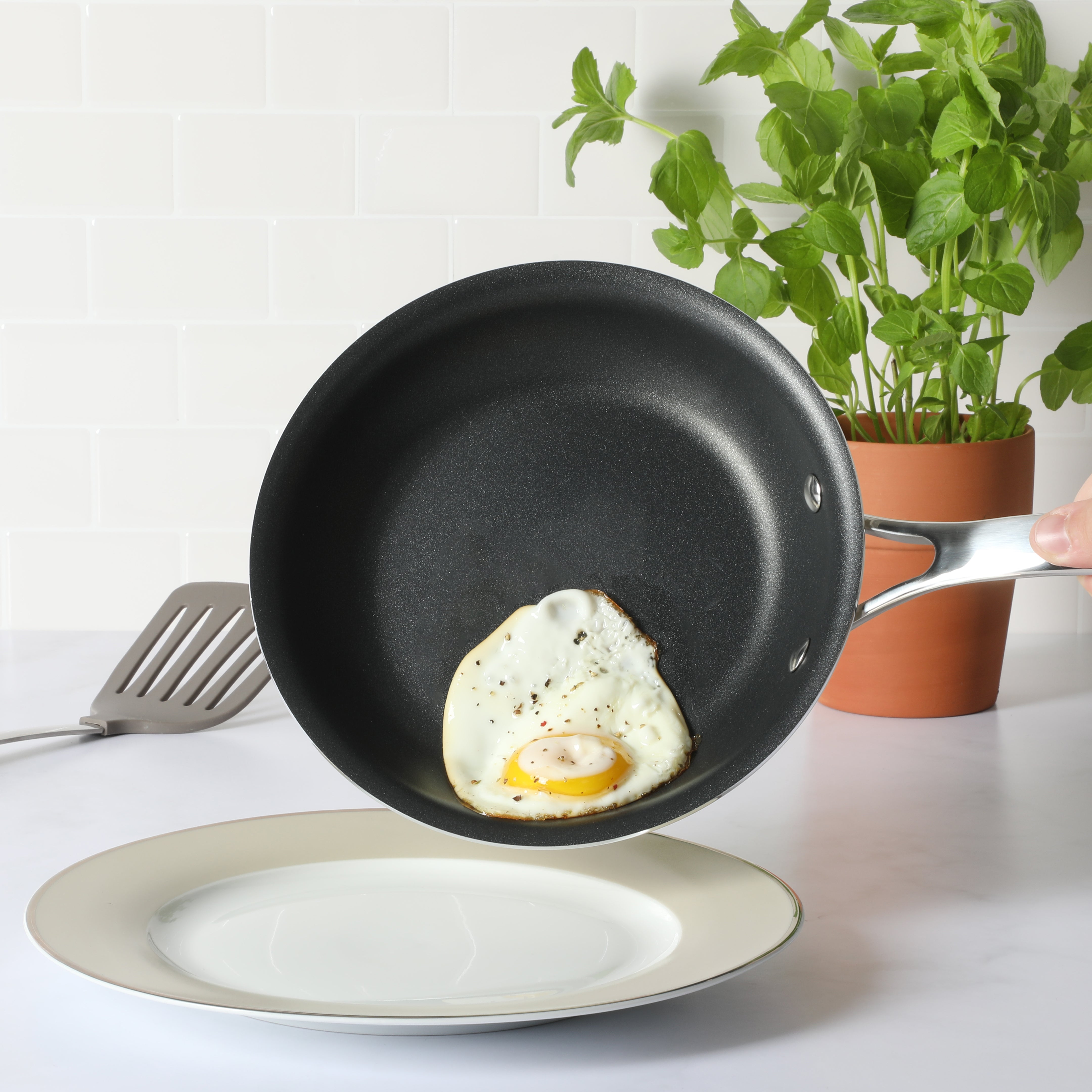 THYME AND TABLE 10” Nonstick Fry Pan Hard Anodized Triple Layer Coat Pro  Series