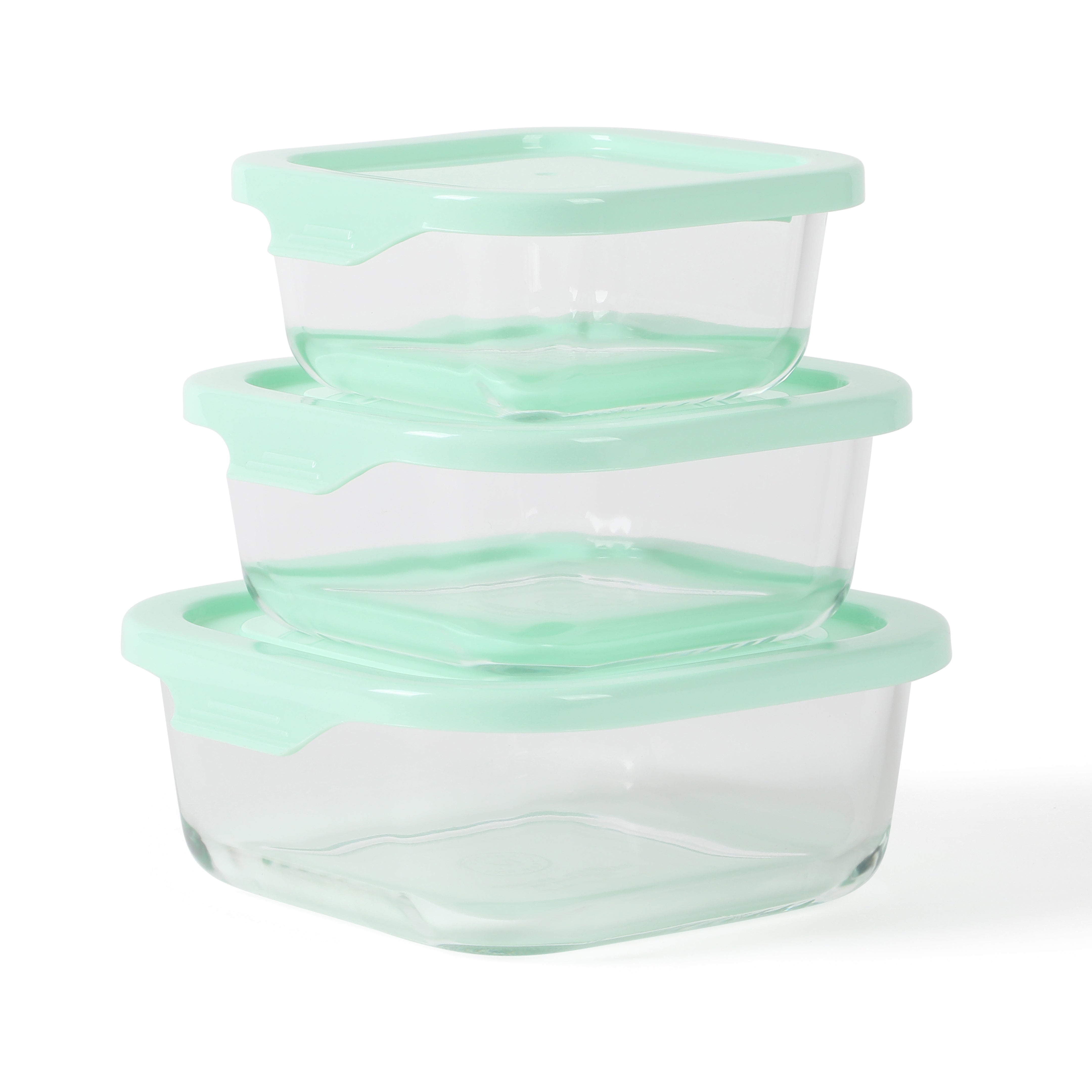 6-piece Glass Food Storage Container Set with Wood Lids