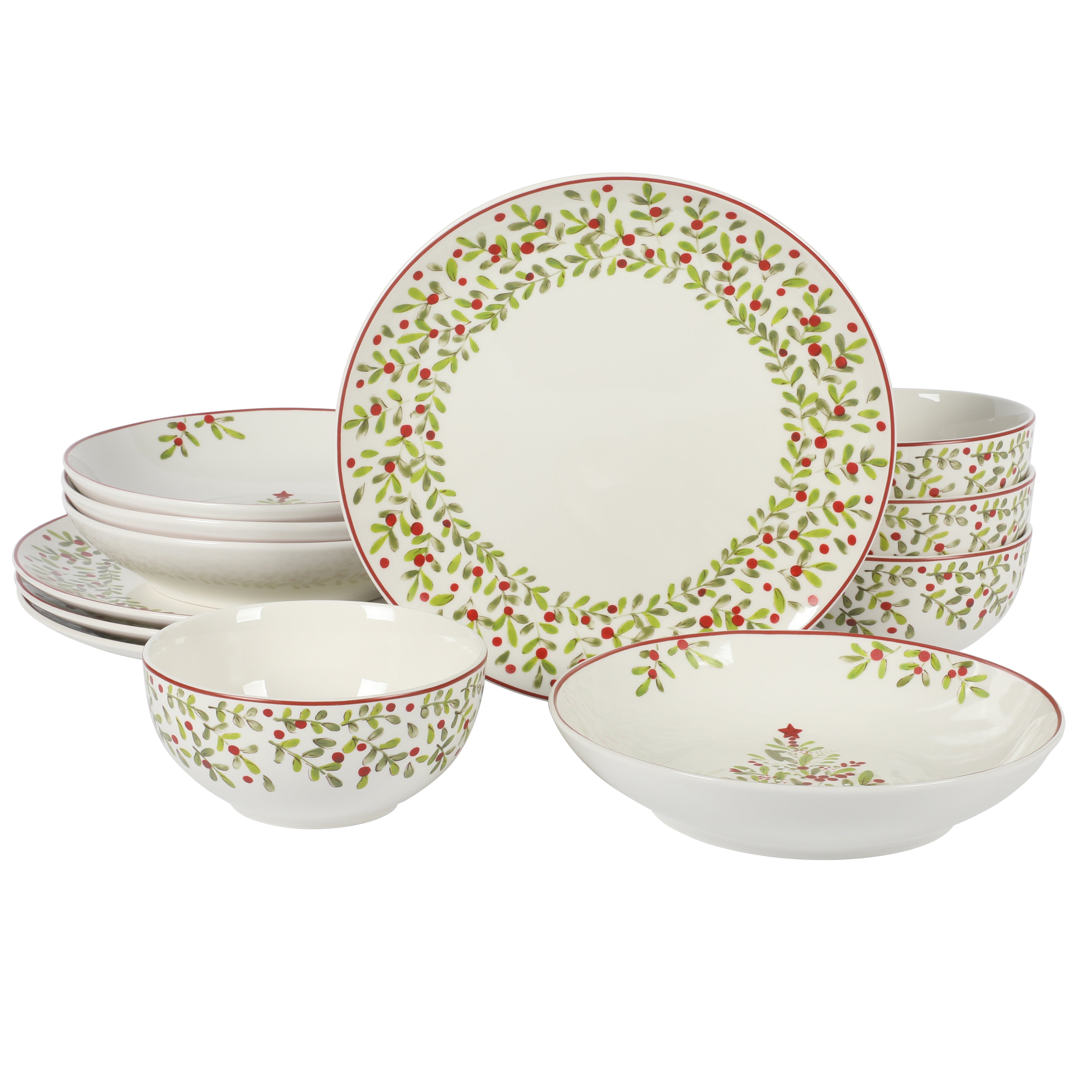 Gibson Elite Gracious Dining 3-Tier Serving Set w/ Plates & Metal Stan | Gästehandtücher