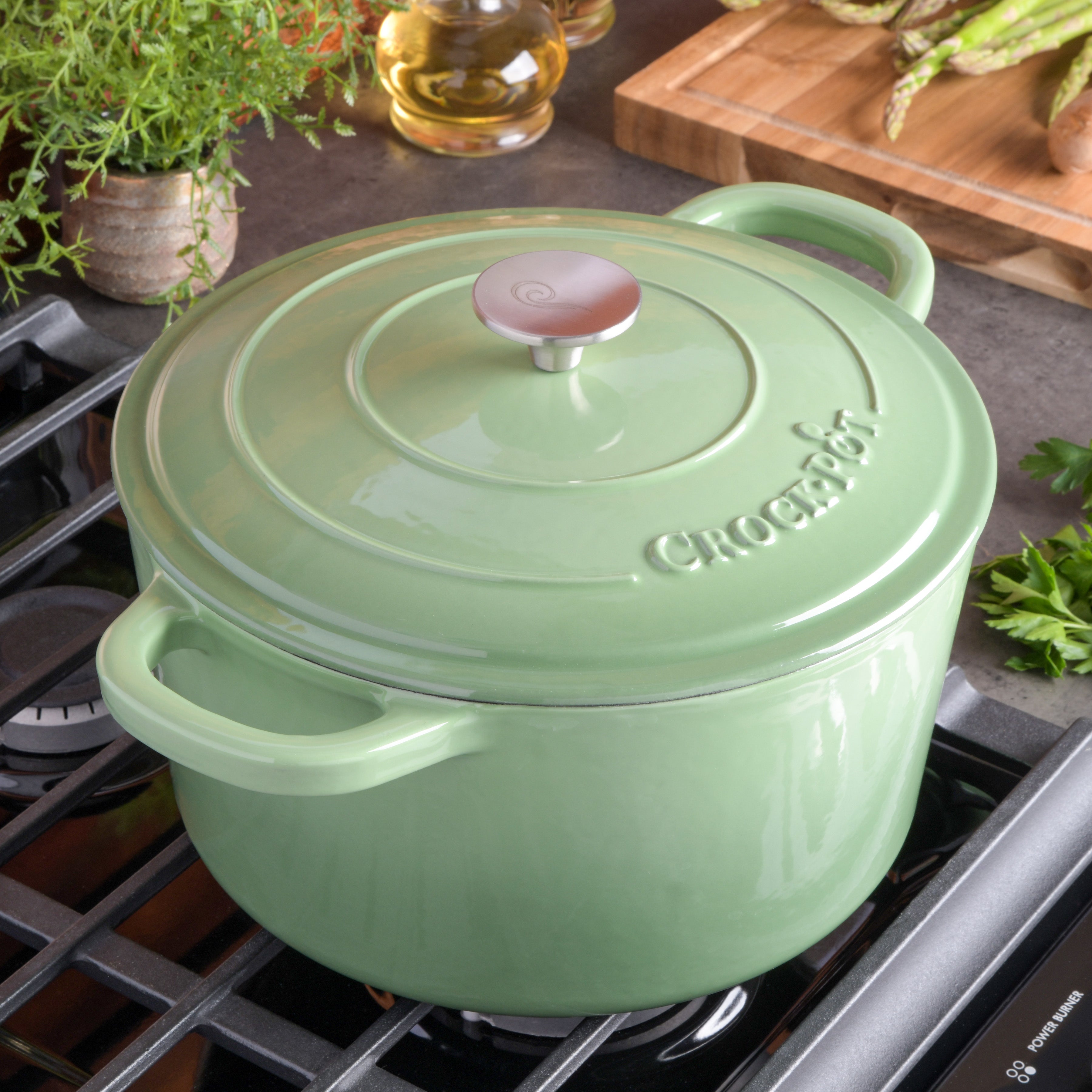 Crock Pot Artisan 5-Quart Enameled Cast Iron Dutch Oven