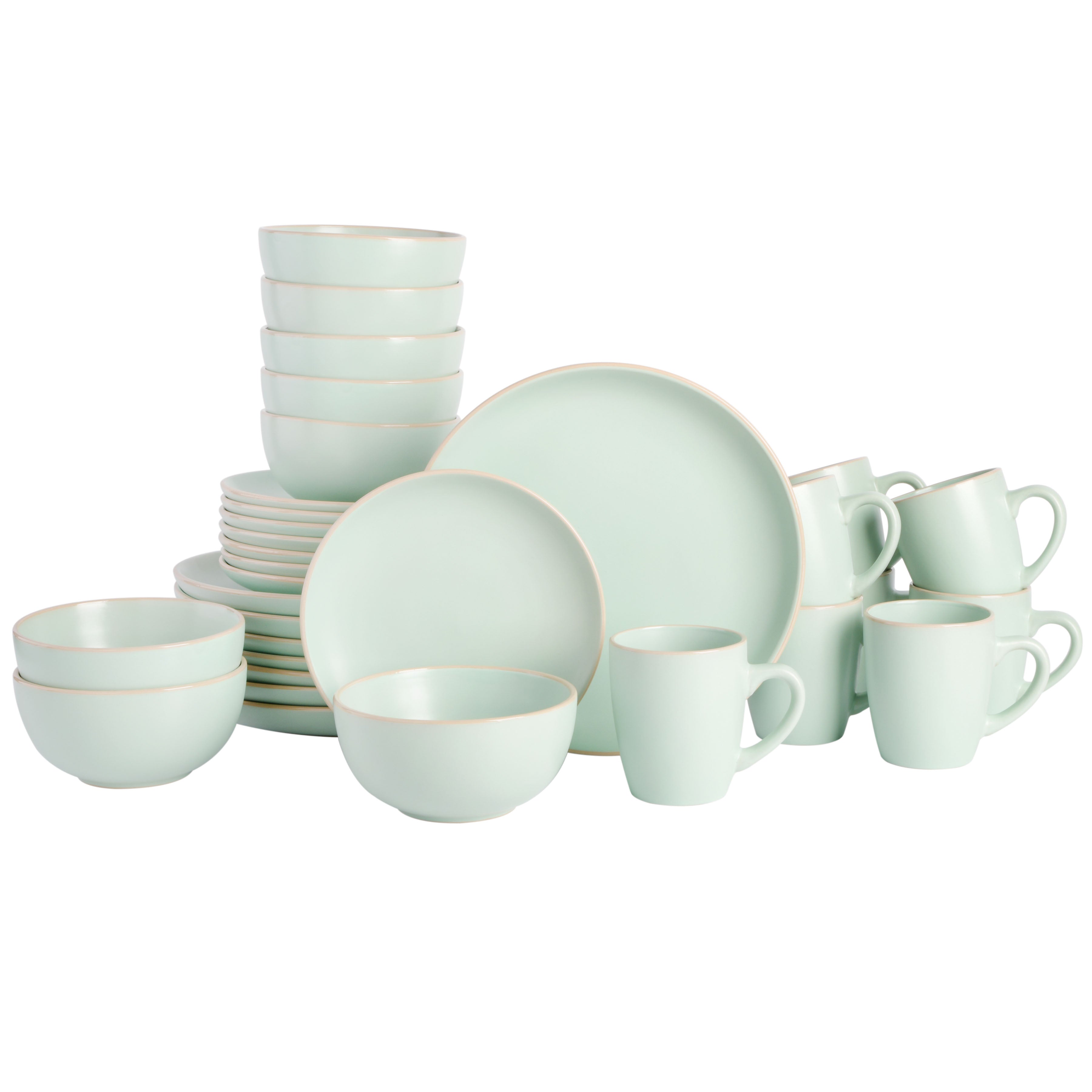 Gibson Home Rockaway Gold 16-Piece Stoneware Dinnerware Set